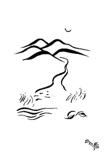 1997 A peaceful path - Painting by Dana