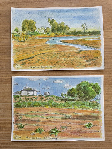 2026 Red Earth and Stillness retreat at Fowlers Gap UNSW Research Station -  Paintings by Dana